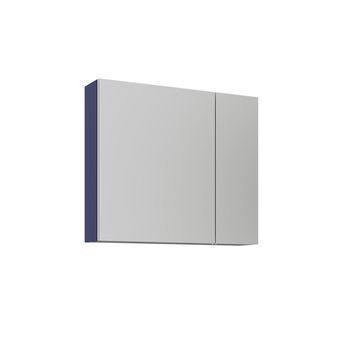 Mueble De Baño Con Espejo  - 75 X 16 X 66 Cm - Azul Marino Mate
