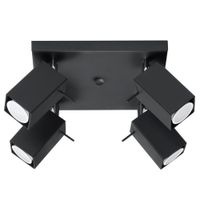 lampara de techo negro acero alt 16 cm