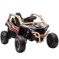 aiyaplay coche electrico infantil 3-8 anos 12v con licencia kawasaki doble motor mando a distancia y musica amarillo   aosom espana