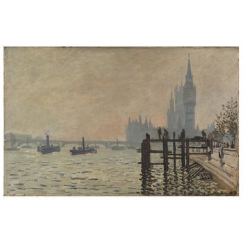 Legendarte - Cuadro Lienzo, Impresión Digital - El Támesis Debajo De Westminster - Claude Monet - Decoración Pared Cm. 60x90