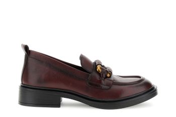 mocasines de piel con accesorio de banda bordeaux 36