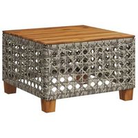 mesa de jardinrmesa para exterioresrmesa de patio ratan sintetico madera acacia gris 55x55x36 cm