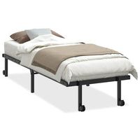 estructura de cama sin colchon plegable negro acero 80x200 cm vidaxl