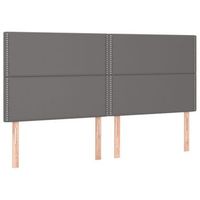 cabecero cama mueble de dormitorio con luces led cuero sintetico 180 x 5 x 118128 cm gris m020002174