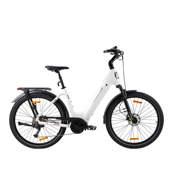 Bicicleta Eléctrica Ttgo Z5, Motor Central De 250 W, Batería De 36 V 18 Ah, Blanca