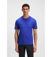 boss para hombre 50548411 camiseta de punto de algodon con logo en 3d azul xl casual manga corta