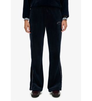 Superdry para mujer. W7011274A Pantalón Country Club Velour Straight marino (L), Casual, Poliéster