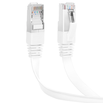 Aigostar Cable Ethernet Cat7 de 3M, Cable de Red Plano RJ45 Gigabit LAN de Alta Velocidad, de10Gbps y 600Mhz para Switch, Rúter, Módem, Panel de Conexión, PC (Blanco)