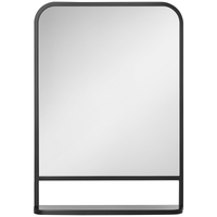 homcom espejo decorativo de pared 50x70 cm con estante de metal estilo moderno para salon entrada negro   aosom espana