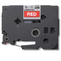 cinta para impresora de etiquetas brother tz-435 blanco sobre rojo 12 cm x 8 m