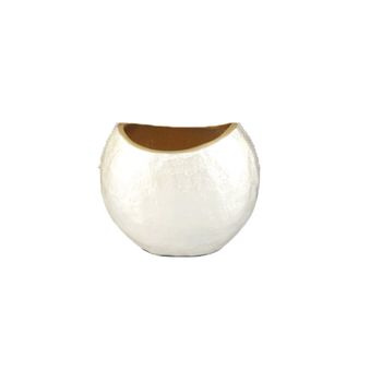 Jarrón ovalado blanco 15x10x12.5cm