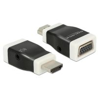 cambiador de genero para cables delock hdmi-a a vga negroblanco
