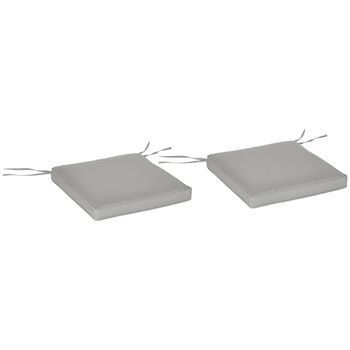 Outsunny - Juego de 2 cojines para silla de jardín, cojines para sillón, acolchado de 5 cm, tela de poliéster. 45L x 45L cm gris claro