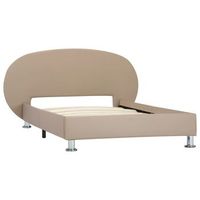 estructura de cama de cuero sintetico color capuchino 100x200cm