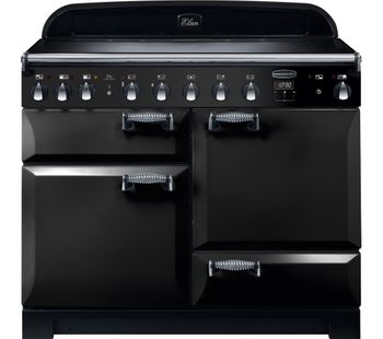 Rangemaster Elan Deluxe ELA110EIBL 110 cm Electric Induction Range Cooker - Black & Chrome, Black
