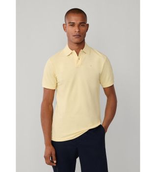 Hackett London para hombre. HM5600093 Polo piqué fit slim amarillo (XL), Casual, Algodón, Manga corta