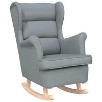 silla de relax  silla mecedora de tela gris claro 74x90x102 cm