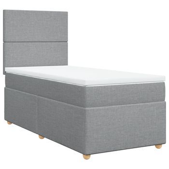 Cama Tapizada 200x90x150,5 Cm Tejido - Gris