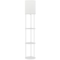homcom lampara de pie con estantes con 3 temperaturas de color control remoto para salon dormitorio oficina blanco