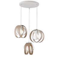 tobias - lampara colgante con floron circular difusores laser blancos y grises y 3 luces o55