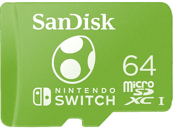 Tarjeta micro SDXC - SanDisk Licencia Nintendo, 64GB, Para Nintendo Switch 1, Lite, 100MB/s, Yoshi, Verde