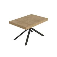 mesa extensible niket 140400x90 cm roble natural con patas antracita