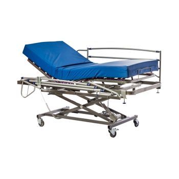 Cama Articulada Geriatrica De Hospital Electrica Con Carro Elevador, Colchon Sanitario Y Barandilla - 105 Cm X 190 Cm