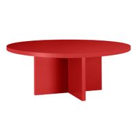 mesa de centro redonda tablero laminado de 3cm rojo llama 100cm