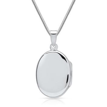 Cadena y medallón de plata 925, grabable