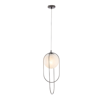 Lámpara Colgante Erik De Hierro Bronceado, 1 Luz, Con Esfera Dm.20 156 Ø23 Bl277-s1-nr