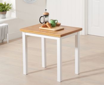 Hastings 60cm White and Oak Painted Extending Dining Table