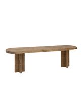 banco de madera maciza en tono envejecido de 160x45cm
