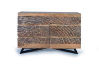 comoda en madera de acacia y patas en metal