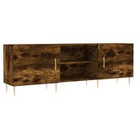 mueble de tv  mueble de salon  gabinete de tv madera de ingenieria roble ahumado 150x30x50 cm