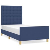 estructura de cama con cabecero de tela azul 80x200 cm vidaxl