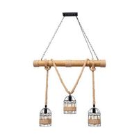 lampara de techo soga lumit 40w altura regulable marron 80-130x100x100 cm