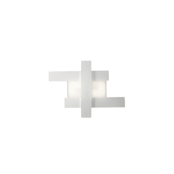 Aplique Led De Diseño Moderno 30w Blanco - Estructura Geométrica De Acero, Luz Cálida 3000k, 2620lm, Ancho 65,5 Cm, Ip20