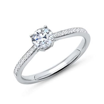 Anillo platino 950 con diamantes