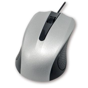 Ratón MCL SS-212U Ambidextro USB 1200 DPI Negro Plata con cable