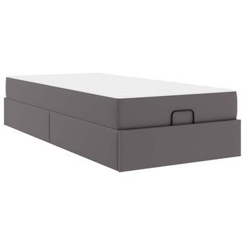 Cama Individual | Cama Para Adulto | Estructura De Cama Con Colchón Otro 2 Pcs Gris Pvc