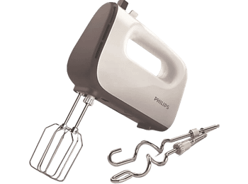Amasadora de mano - Philips HR3741/00, 5 velocidades + Turbo, 450 W, Blanco