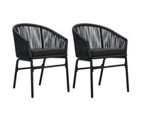 vidaxl sillas de jardin 2 unidades ratan sintetico negro