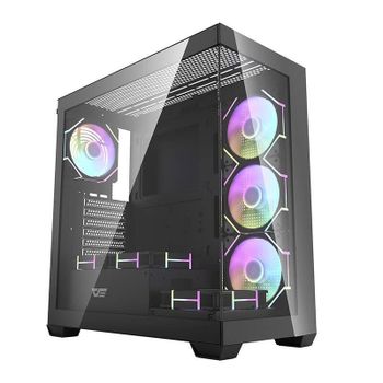 Caja PC Darkflash DS900 Negra Mid Tower con 7 ventiladores ARGB