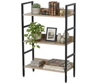 estanteria baja de salon libreria altura pequena rubi roble cambrian y negro con 3 estantes 60x93x28 cm