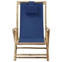 silla de relax  silla de relax  silla de relajacion reclinable de bambu y tela azul marino