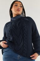 yours jersey azul marino de punto de ochos cut out en hombros mujer curvy y tallas grandes yours