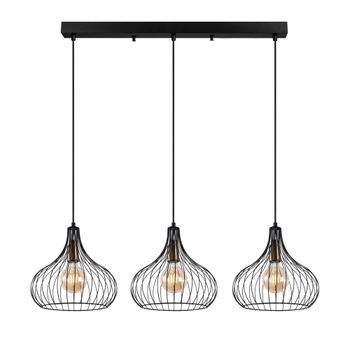 Lámpara De Techo Teldamla-11910 Negro Oro Cobrizo Metal 76x22x120 Cm
