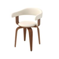 silla con reposabrazos de cuero artificial blanco