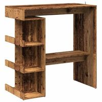 mesa de bar con estante madera envejecida 100x48x1015 cm