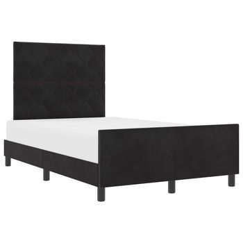 Cama Tipo Box Spring Con Cabecera Negro 120 X 200 Cm Terciopelo Vidaxl